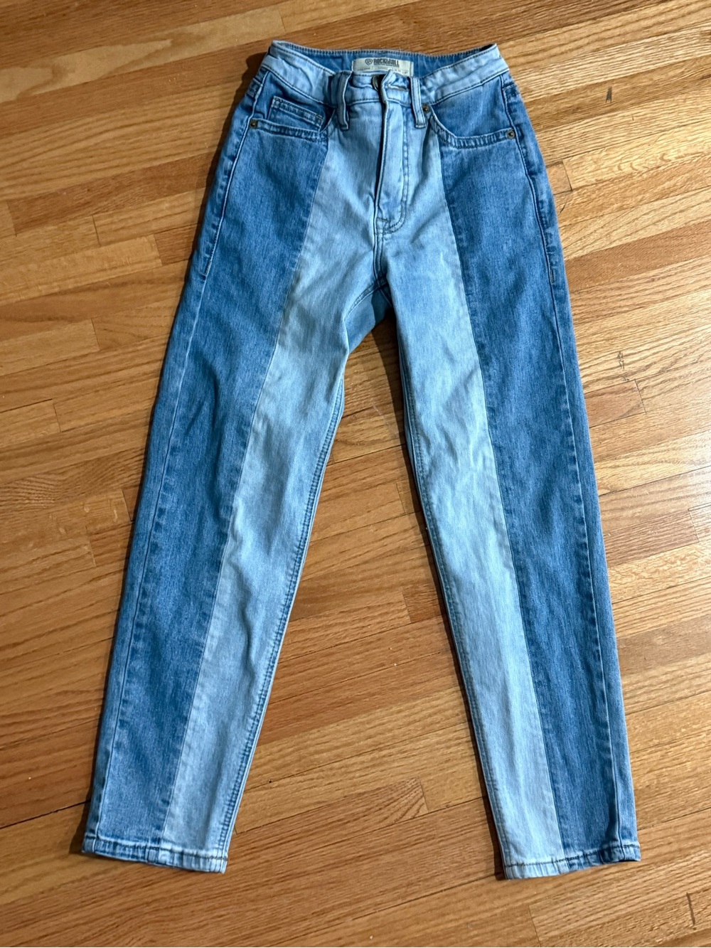 Rock & Roll Denim Two-Tone High Waist Jeans Sz 25 Women’s NWOT